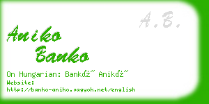 aniko banko business card